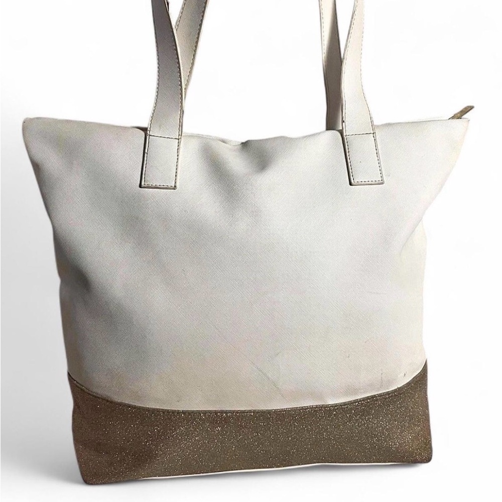 Jimmy Choo Parfums Large Tote Bag White &Gold Glitter accent